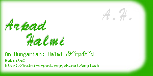 arpad halmi business card